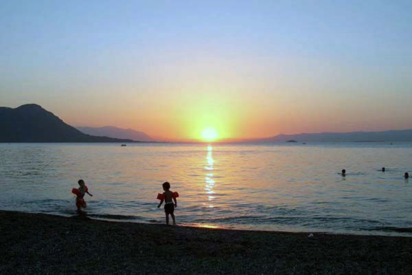 Asproneri Beach on Sunset