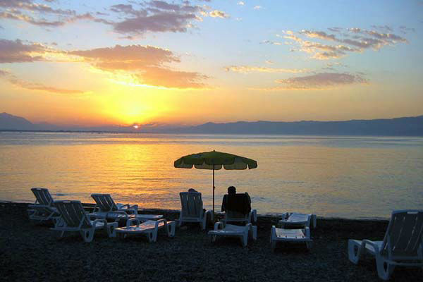 Asproneri Beach on Sunset